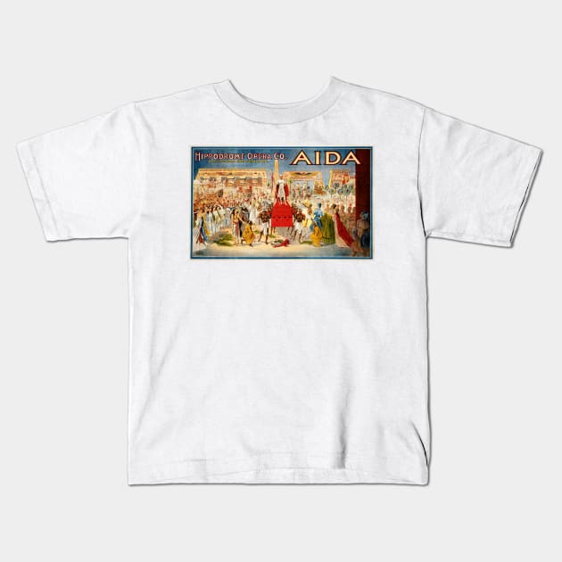 VERDI AIDA by Hippodrome Opera Co 1908 Cleaveland Vintage Theater Art Poster Kids T-Shirt by vintageposters